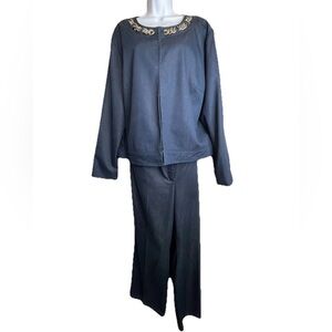 Requirements Blue 3% stretch blazer jacket and pant suit set plus 18